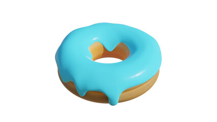 Wall Mural - donut cream blue sky isolated on white