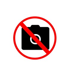 Wall Mural - No camera sign icon, forbidden photo camera sign icon , ban photography