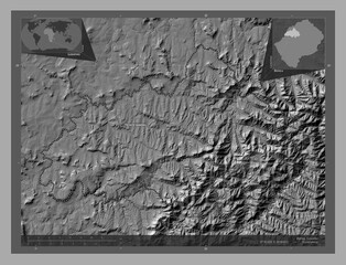 Berea, Lesotho. Bilevel. Labelled points of cities