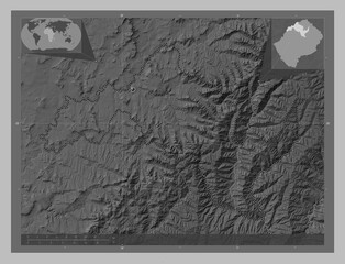 Leribe, Lesotho. Grayscale. Major cities