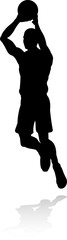 Sticker - Silhouette Basketball Player