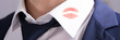 Businessman With Lipstick Kiss Marks On Shirt's Collar