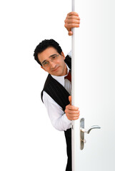 Wall Mural - gesture series: manager, open a door.