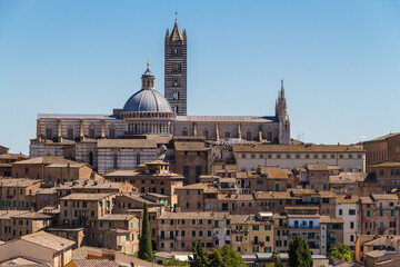 Wall Mural - Siena, Tuscany, Italy, The medieval city centre of Siena with the cathedral Duomo di Siena