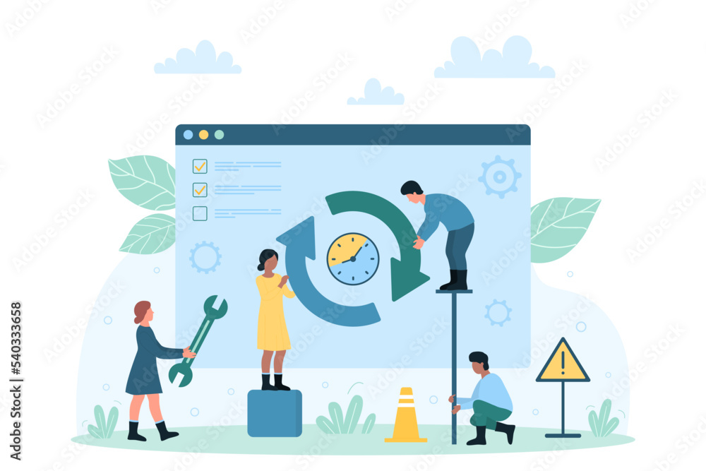 Process of downloading new software version vector illustration ...
