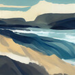 © miketea88 - An abstract acrylic style digital coastal seascape