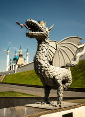 Wall Mural - Statue of dragon at Kazan Kremlin in summer, Tatarstan, Russia