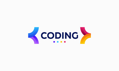 Wall Mural - Colorful Coding logo designs template, Modern code logo for programmer