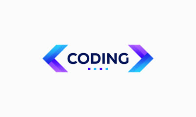 Wall Mural - colorful coding logo designs template, modern code logo for programmer