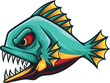 Vector illustration of piranha mascot