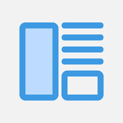 Layout icon in blue style, use for website mobile app presentation