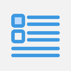 Layout icon in blue style, use for website mobile app presentation