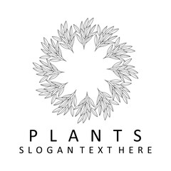 Wall Mural - plant logo design icon vector