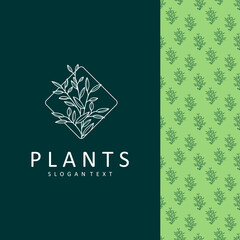 Poster - plant logo design icon vector