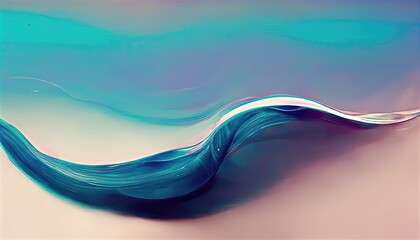 Curved beautiful shape object with reflection in dark blue and seven colors, abstract elegant modern luxury fine design element with delicate details, background design