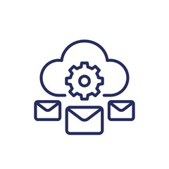 Poster - email automation and SaaS line icon