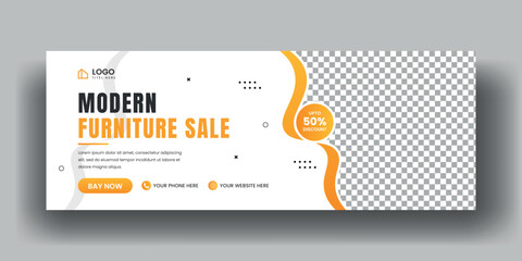 Wall Mural - Creative facebook cover banner template and social media sale web banner layout design