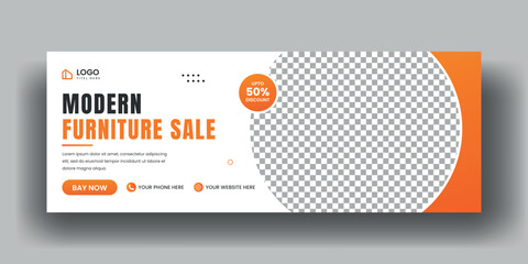 Wall Mural - Creative facebook cover banner template and social media web banner layout with abstract green background
