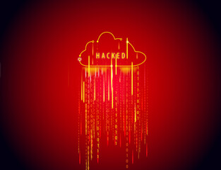 hacked cloud on red code