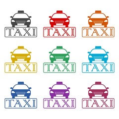 Poster - Taxi Logo icon isolated on white background. Set icons colorful