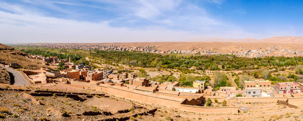Wall Mural - Panoramic view at the Oasis of Boumalne Dades Valley - Morocco