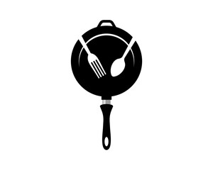 Poster - Pan with spoon and fork inside