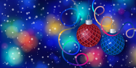 Wall Mural - Bright Christmas and New year background. Vector  illustration.
