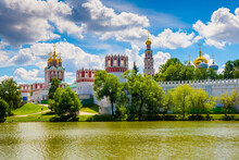 Novodevichiy Convent In Summer Sunny Day. Moscow. Russia