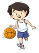 © cirodelia - illustration of boy basketball player running with a ball