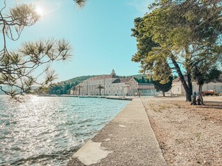 scenery from badija island on a sunny day, croatia