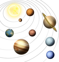 Wall Mural - planets of our solar system illustration