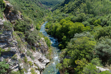 Alfeios river view from Koukos bridge, Arcadia, Greece