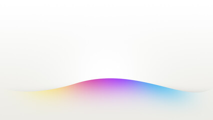 Modern and vibrant multi-colored wave shape on white with copy space. Abstract background for poster, web banner, template, brochure, flyer, business card etc. 4k resolution.