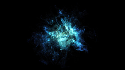 Wall Mural - blue electric plasma glow in sphere ball area with 3d rendering.