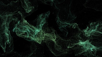 Wall Mural - green energy plasma spread around abstract background with 3d rendering.