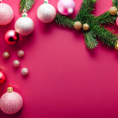 Poster - christmas background with balls