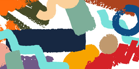 Aufkleber - Abstract trendy background design with aesthetic random shape pattern for cover, poster, banner, fabric and print