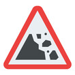 falling rocks traffic sign