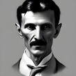 Portrait of Nikola Tesla. High quality illustration