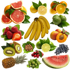 Wall Mural - Collection of fruits isolated