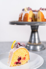 Wall Mural - Lemon cranberry bundt cake