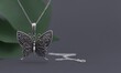Precious butterfly pendant hanging with chain