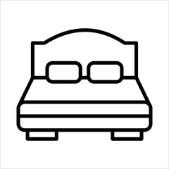 Sticker - Bed Icon Logo Design Vector Template Illustration Sign And Symbol