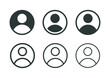 User profile login icon, account user icon sign, male person profile avatar symbol in circle