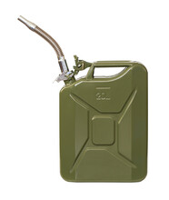 Jerrycan With Nozzle, One Laying On The Side, PNG Isolated On Transparent Background