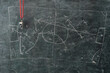 soccer tactics scribble on blackboard and whistle of soccer referee or trainer. Great soccer event this year, soccer championship concept.