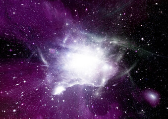 Wall Mural - galaxy in a free space. 3d rendering