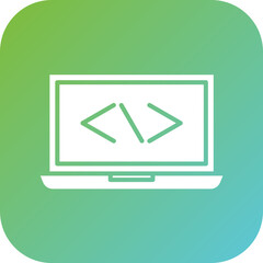 Wall Mural - laptop coding icon style