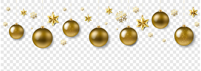 christmas garland with stars and balls