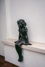 Beautiful Sitting Girl Statue At Jersey Island UK
